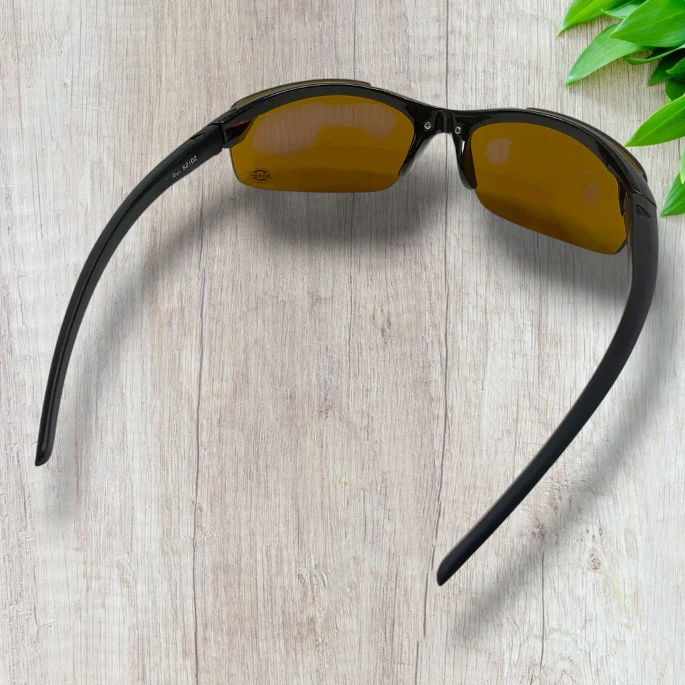 Dickies Wrap Safety Sunglasses Rev 52102 Amber Lens Y2K Workwear Sport Shield